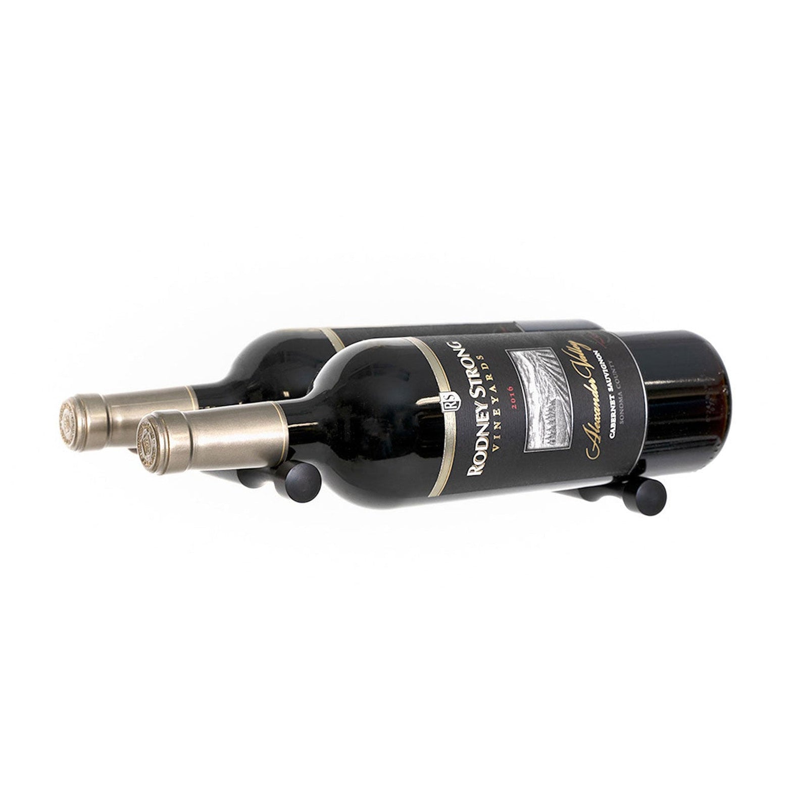 Wine Posts - Label View - 2 Bottles Deep - Wine as ArtWine HardwareWine HardwareBlack 2X Posts