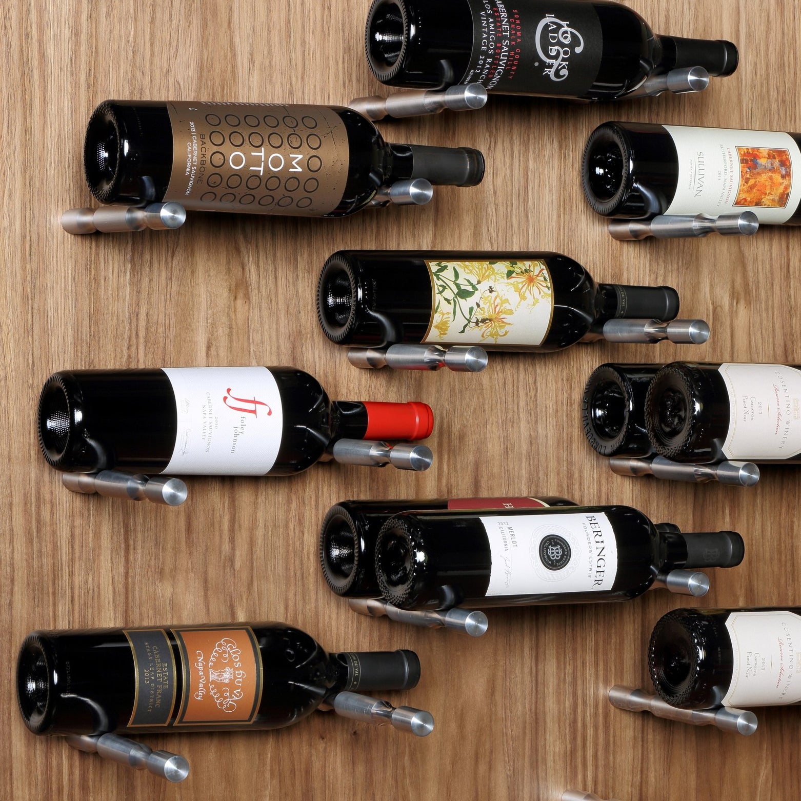 Wine Posts - Label View - 2 Bottles Deep - Wine as ArtWine HardwareWine HardwareGold 2X Posts